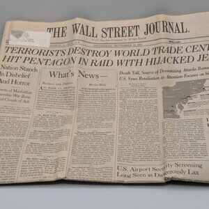 Wall Street Journal Sep 12, 2001, "Terrorists Destroy World Trade Center"